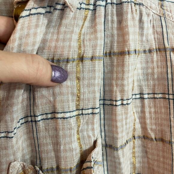 Free People Break My Stride Plaid Shirt Size Small - Picture 4 of 6